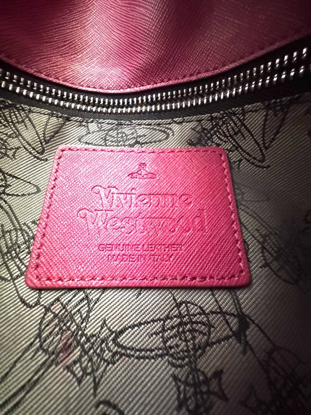 VIVIENNE WESTWOOD Pink Envelope Clutch Bag Orb Logo Leather Wallet Pouch - Picture 6 of 13